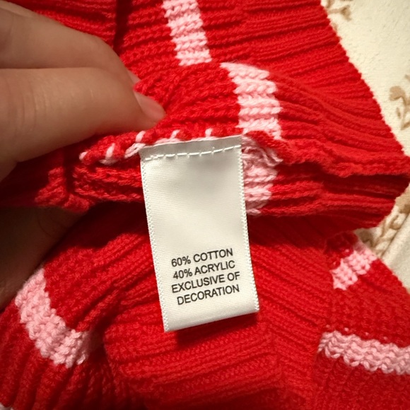 Kerri Rosenthal XOKR Red Pink Striped Sweater Vest Heart Smiley Face - Picture 6 of 7